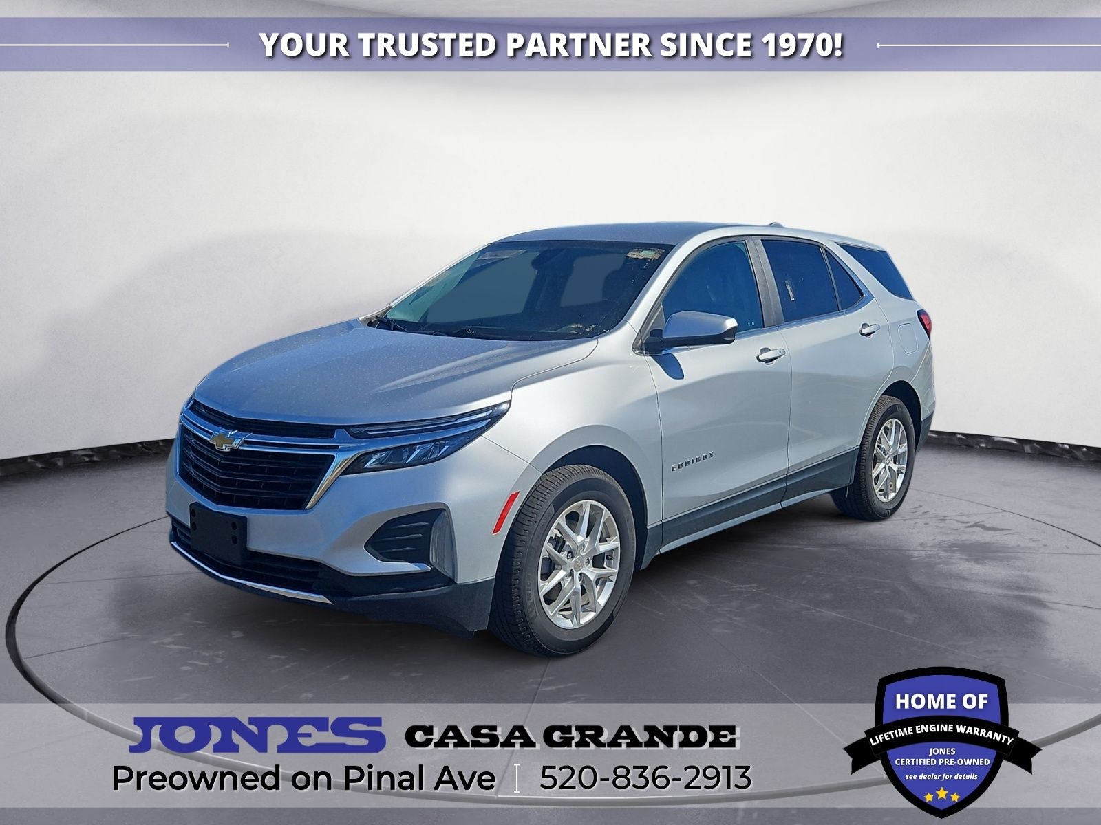 2022 Chevrolet Equinox LT in Silver Ice Metallic — front three-quarter view