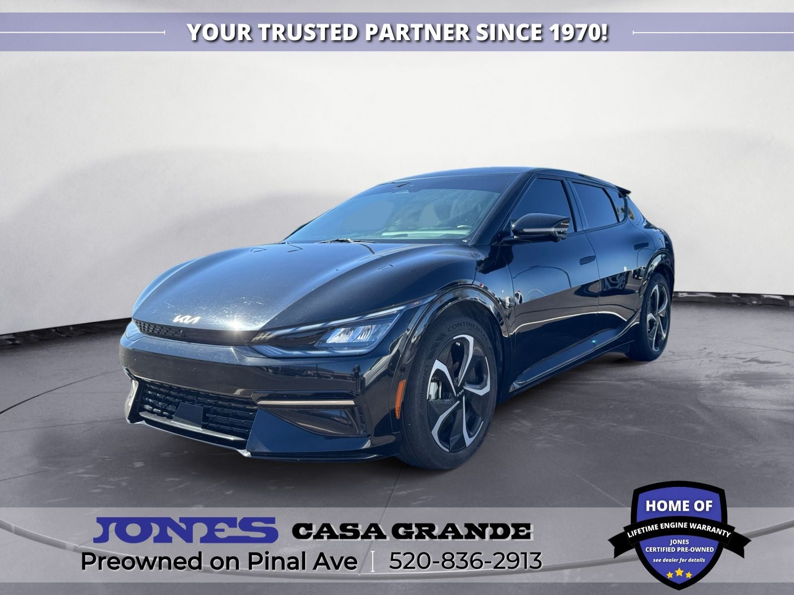 2023 Kia EV6 GT-Line in Aurora Black Pearl — front three-quarter view
